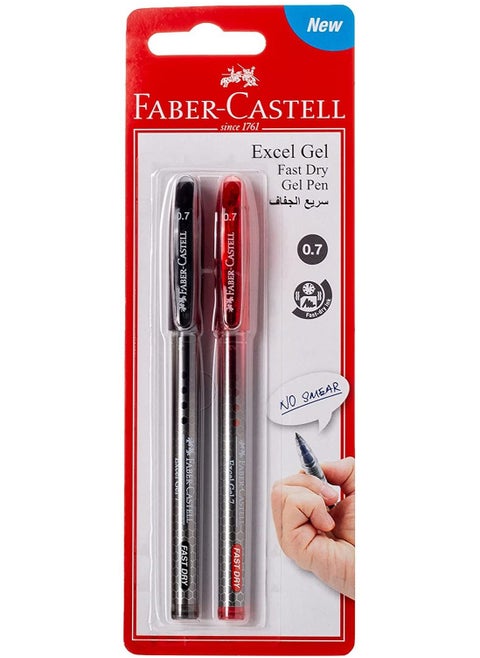 2-Piece Excel Gel Pen Red and Black