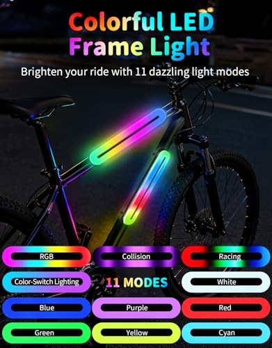 BELEEV LED Scooter Frame Light for Night Riding 11 Flashing Effects Battery Powered Fits for Bicycles Electric Kick Scooters Cool Bike Accessory for Adult Kids Teens Ideal for Riding Camping - Image 3