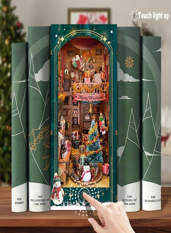 TOPBSFARNY DIY Book Nook Kit, DIY Dollhouse Booknook Bookshelf Insert Decor, 3D Wooden Puzzles with LED, Halloween Christmas Birthday Gift Home Decor for Adults - Image 3
