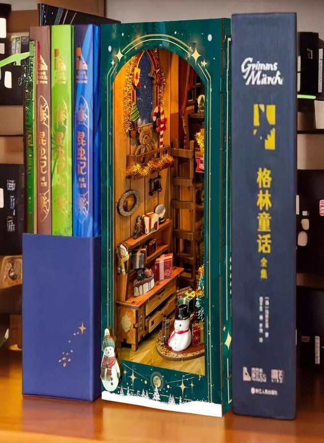 TOPBSFARNY DIY Book Nook Kit, DIY Dollhouse Booknook Bookshelf Insert Decor, 3D Wooden Puzzles with LED, Halloween Christmas Birthday Gift Home Decor for Adults - Image 4