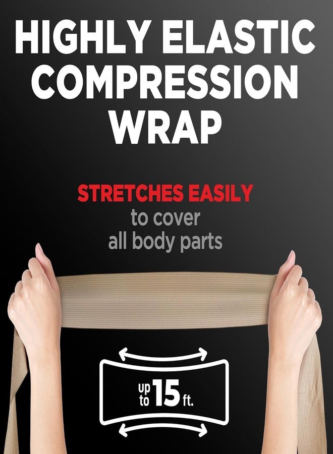 الشريط ضمادة ضغط مرنة من A-TAPE، قابلة للتمدد حتى 15 قدمًا | مثالية للاستخدام الطبي، والرياضة، والالتواءات، وإصابات الساق، والكاحل، والقدم، عبوة من 4 ضمادات (5 سم × 5 أقدام) - Image 4