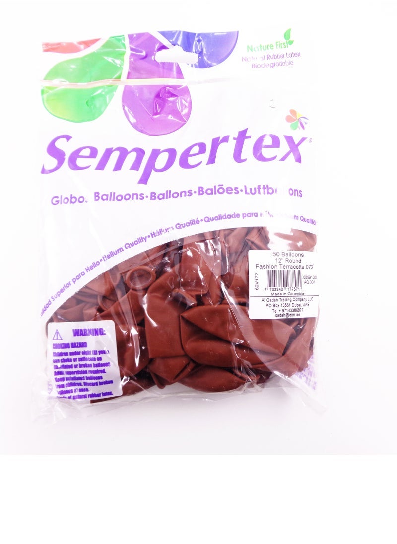 Sempertex Fash Terracotta 12" 50pk - Image 2