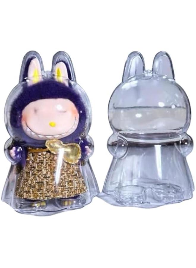 Clear Figure Display Bag with Keychain for LABUBU Doll, Plastic Protective Cover for Figure Display Bag，Transparent PVC Bag for Labubu Storage (NO Dolls(Dress))  - Image 1