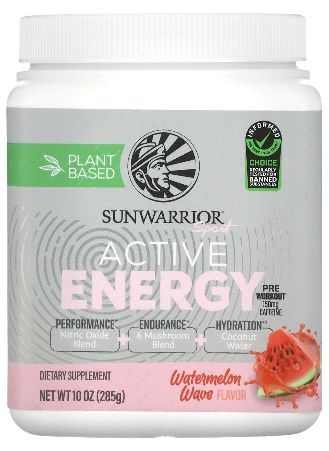 Sunwarrior Sport Active Energy Preworkout Watermelon Wave 10 oz (285 g) 