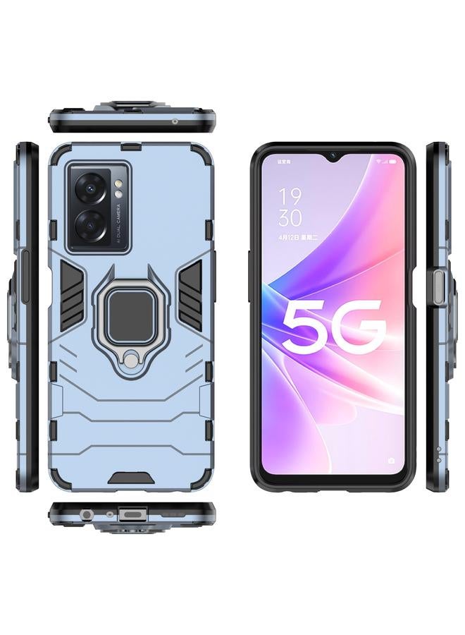 S-TOP Case For OPPO A57 5G Magnetic Ring Holder PC + TPU Phone Case - Image 3