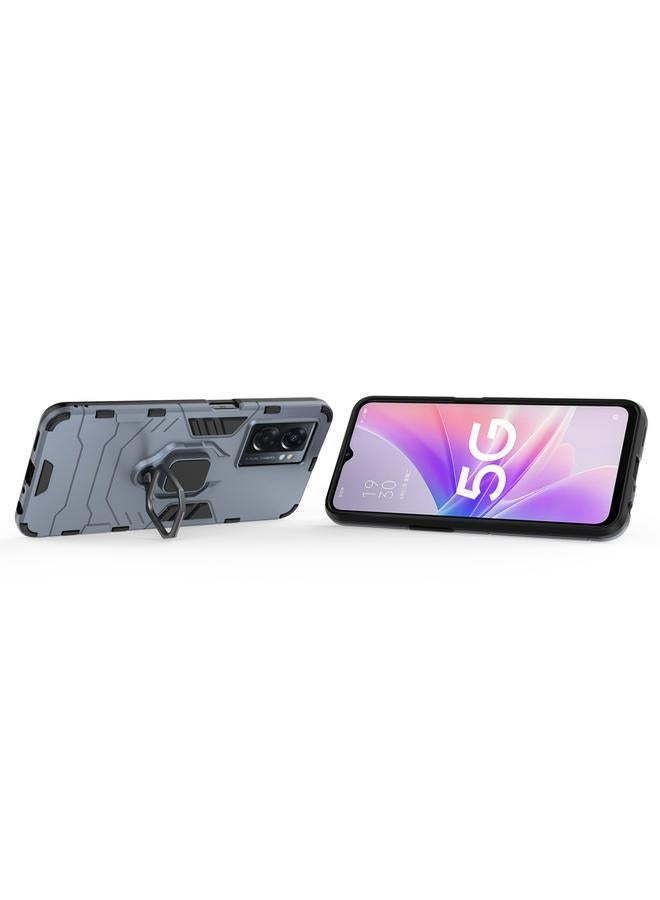S-TOP Case For OPPO A57 5G Magnetic Ring Holder PC + TPU Phone Case - Image 4