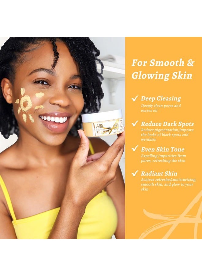 ANAI RUI Vitamin C Face Mask with Turmeric and Kaolin Clay, Dull Skin, Skincare Facial Mask for Refining Pores and Controlling Oil, Smooth & Radiant Skin, 4.23 OZ - Image 3