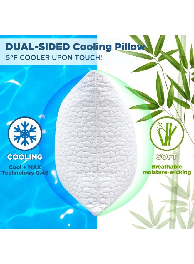 SUPA MODERN Bamboo Pillow Cooling Bed Pillows for Sleeping Adjustable Gel Shredded Memory Foam Pillow with Bamboo Pillow Cover Hypoallergenic - Premium Adjustable Loft - Queen Sleeping Pillow - Image 2