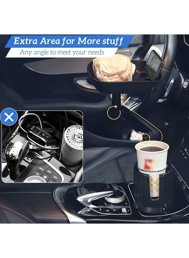 ChicAbode حامل كأس مشروبات السيارة, حامل السيارة توسع علبة, جدول علبة الأغذية السيارة القابلة للفصل, طاولة علبة السيارة القابلة للتعديل, طاولة علبة السيارة القابلة للتعديل مع السطح, طاولة الطعام السيارة القابلة للتعديل, معظم السيارات - Image 5