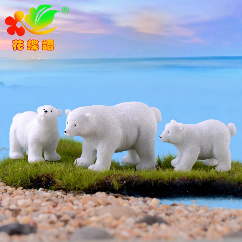 Micro Landscape Creative Cute Polar Bear Diy Decoration Gift Accessories Ecological Bottle Car Desktop Small Ornaments - Image 2