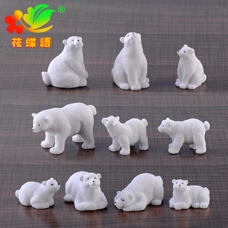 Micro Landscape Creative Cute Polar Bear Diy Decoration Gift Accessories Ecological Bottle Car Desktop Small Ornaments - Image 4