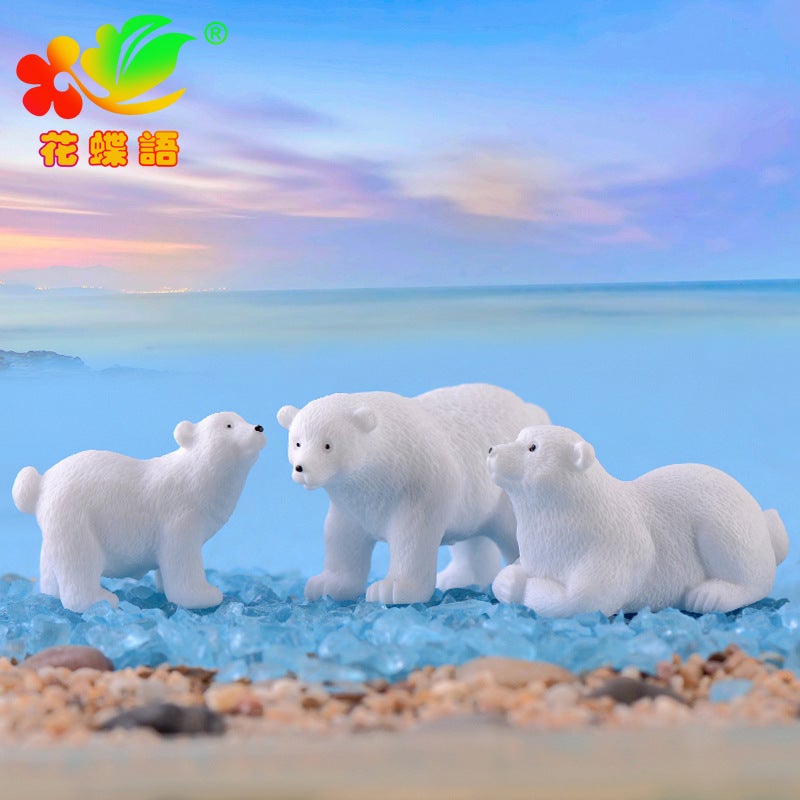 Micro Landscape Creative Cute Polar Bear Diy Decoration Gift Accessories Ecological Bottle Car Desktop Small Ornaments - Image 1