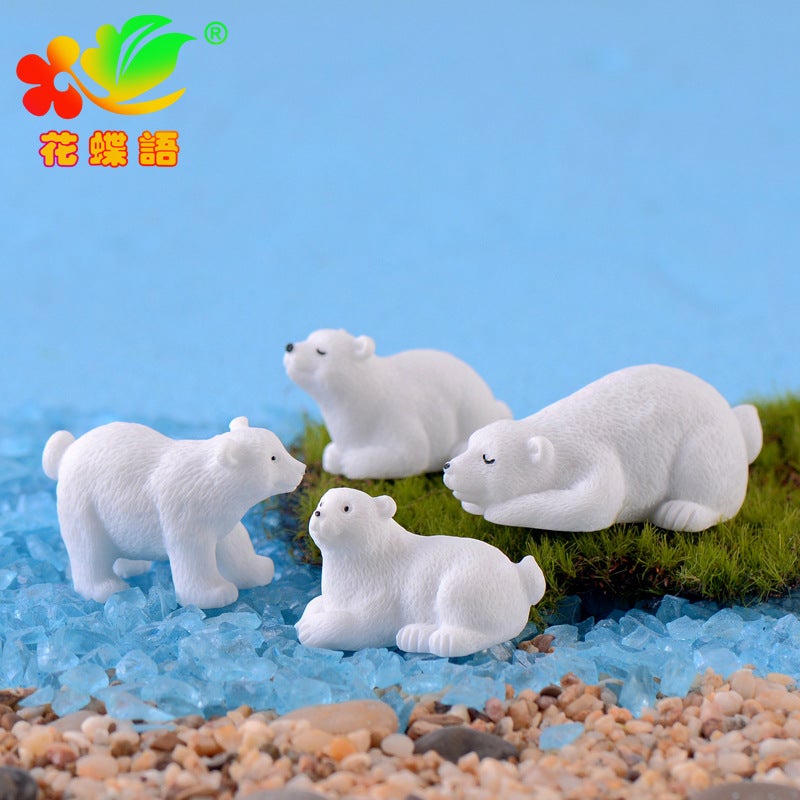 Micro Landscape Creative Cute Polar Bear Diy Decoration Gift Accessories Ecological Bottle Car Desktop Small Ornaments - Image 3