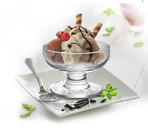 TREANDCARD Transparent Elegantly Shaped Ice Cream Bowls/Pudding/Dessert Bowl - Set of 6 (125 ML) - Image 1