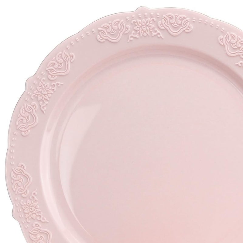 OCCASIONS FINEST PLA "" OCCASIONS "" 40 Plates Pack  Vintage Party  Disposable Wedding Party Plastic Plates (10.25'' Dinner Plate  Portofino in Light Pink) - Image 2