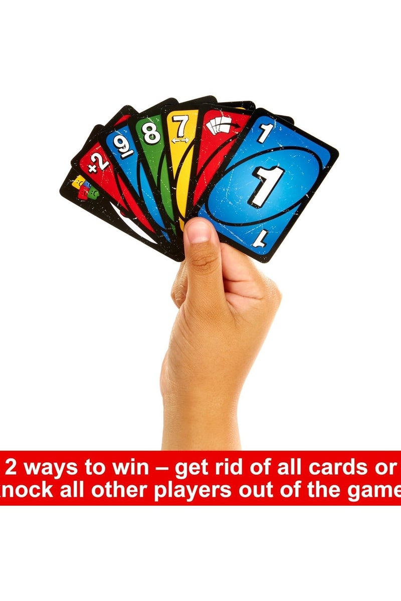 ماتيل جيمز Uno لعبة الورق (UNO) Show 'Em No Mercy – إصدار شرس من لعبة أونو الكلاسيكية – بطاقات عقاب قاسية – لعبة جماعية سريعة ومضحكة للمراهقين والكبار والعائلات – مناسبة لـ 2–4 لاعبين – سهلة الحمل ومثالية للسفر - Image 3