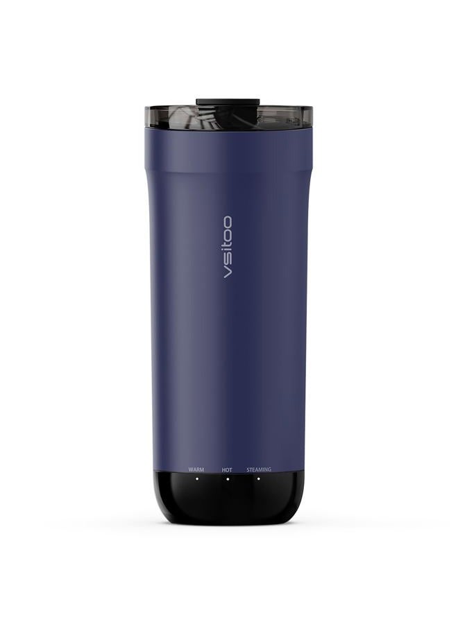 Vsitoo S5 heated travel mug,16oz, Auto-Sensing AI Heats Drinks To 120-150°F Hands-Free. Temperature Control for All Cars, Perfect for Home/Office/Travel/Outdoor, Ideal Gift for Coffee Lovers - Blue - Image 1