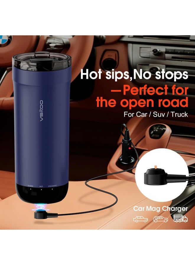 Vsitoo S5 heated travel mug,16oz, Auto-Sensing AI Heats Drinks To 120-150°F Hands-Free. Temperature Control for All Cars, Perfect for Home/Office/Travel/Outdoor, Ideal Gift for Coffee Lovers - Blue - Image 2