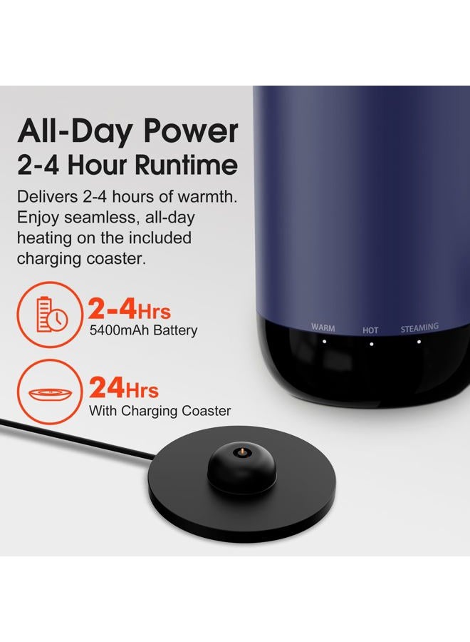 Vsitoo S5 heated travel mug,16oz, Auto-Sensing AI Heats Drinks To 120-150°F Hands-Free. Temperature Control for All Cars, Perfect for Home/Office/Travel/Outdoor, Ideal Gift for Coffee Lovers - Blue - Image 5