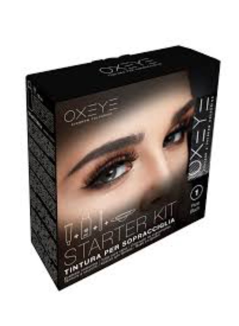 Eyebrow Tint Starter Kit (1) Pure Black 22ml + Oxidant 01 Volume + Bowl + Brush