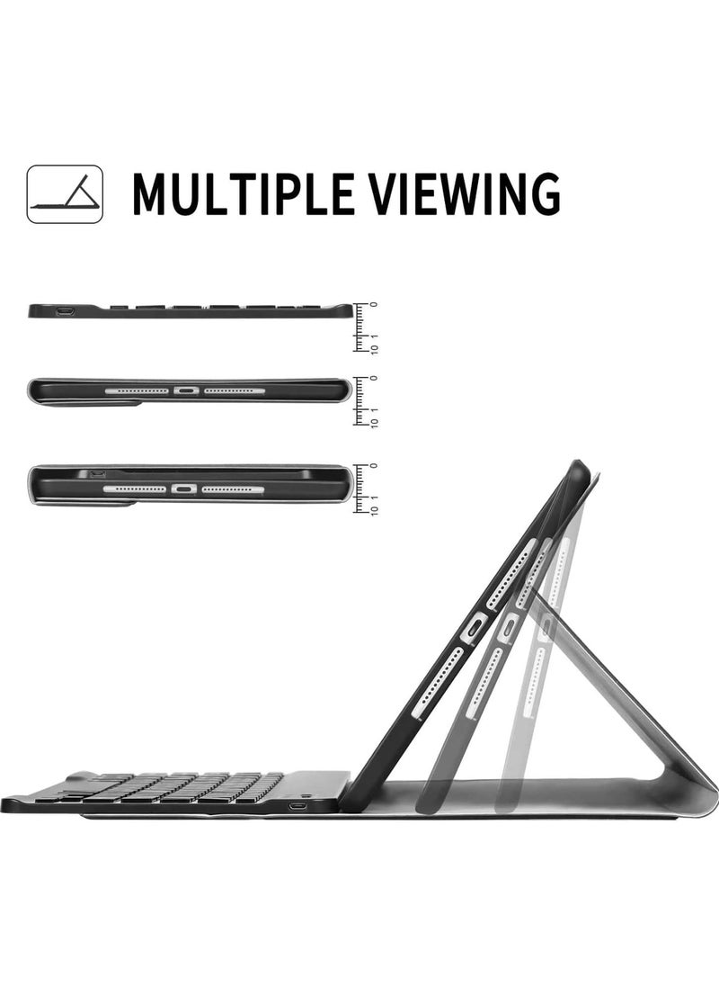 Rock Pow - Keyboard Case for Samsung Galaxy Tab A9 8.7 Inch 2023 Model (SM-X110/X115/X117) Slim Lightweight Stand Cover with Magnetically Detachable Wireless Bluetooth Keyboard - Image 1