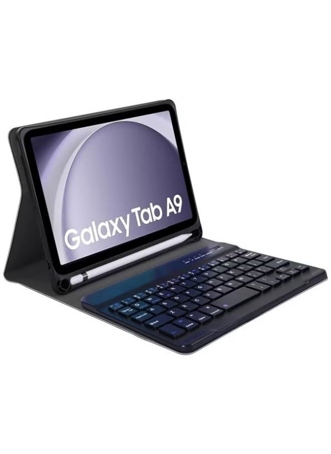 Rock Pow - Keyboard Case for Samsung Galaxy Tab A9 8.7 Inch 2023 Model (SM-X110/X115/X117) Slim Lightweight Stand Cover with Magnetically Detachable Wireless Bluetooth Keyboard - Image 1