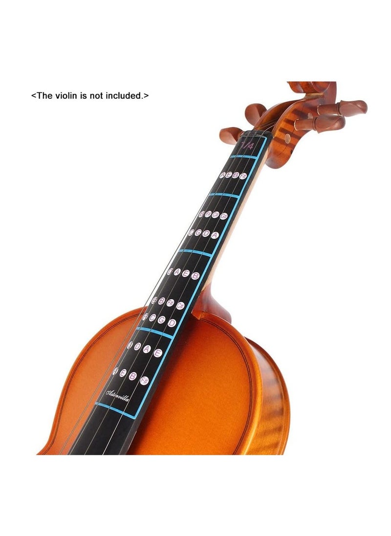 null - Mike Music Violin Finger Guide Set - Fingerboard Sticker guide Label Finger Chart For 1/4 Size Violin(1/4, Black) - Image 1