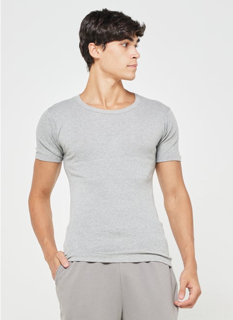 Rib T-Shirt With Antibacterial Finish