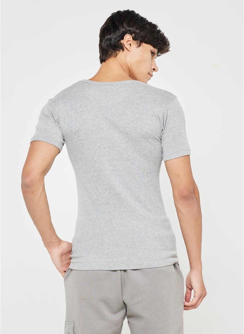 Rib T-Shirt With Antibacterial Finish