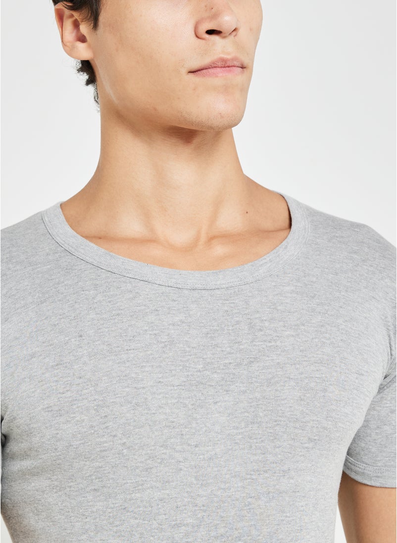 Rib T-Shirt With Antibacterial Finish