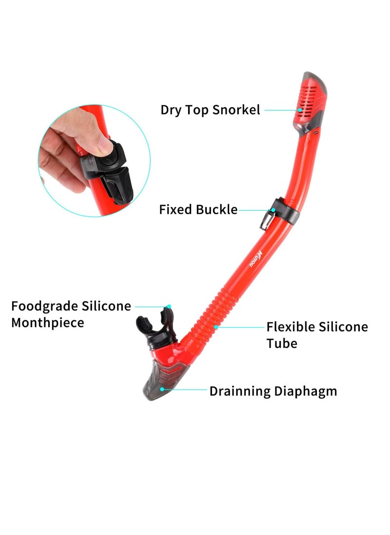 Generic Snorkel Set Adults,Dry Snorkeling Set Men Women Anti-Fog Snorkel Mask Impact Resistant Panoramic Tempered Glass Easy Breathing and Professional Snorkeling Gear for Youth Adults  - Image 5