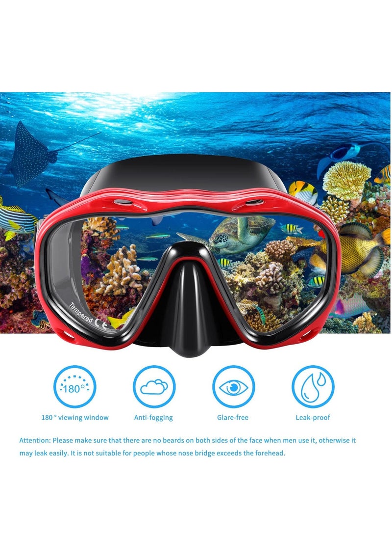 Generic Snorkel Set Adults,Dry Snorkeling Set Men Women Anti-Fog Snorkel Mask Impact Resistant Panoramic Tempered Glass Easy Breathing and Professional Snorkeling Gear for Youth Adults  - Image 3