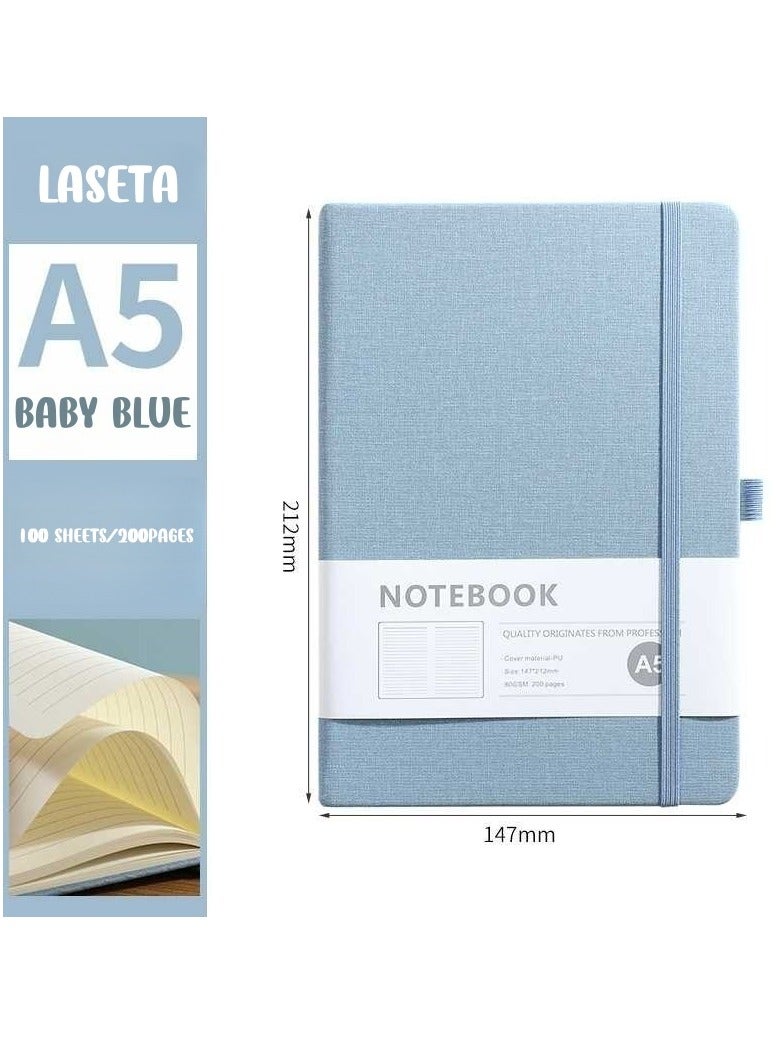 Laseta دفتر ملاحظات مضغوط ذو غلاف صلب A5، 192 صفحة، أزرق فاتح - Image 1