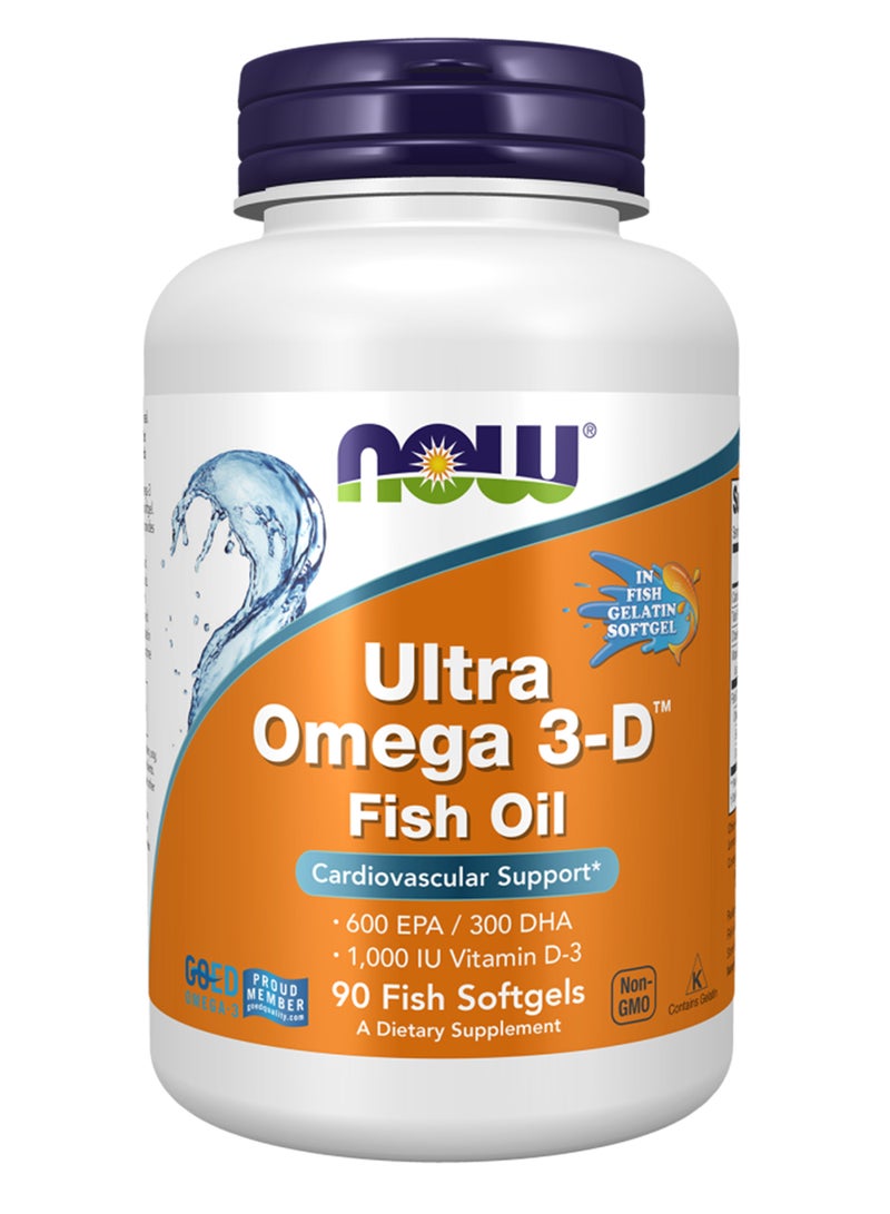 ناو فودز مكمل غذائي ألترا أوميجا 3-D عدد 90 كبسولة هلامية - Image 1