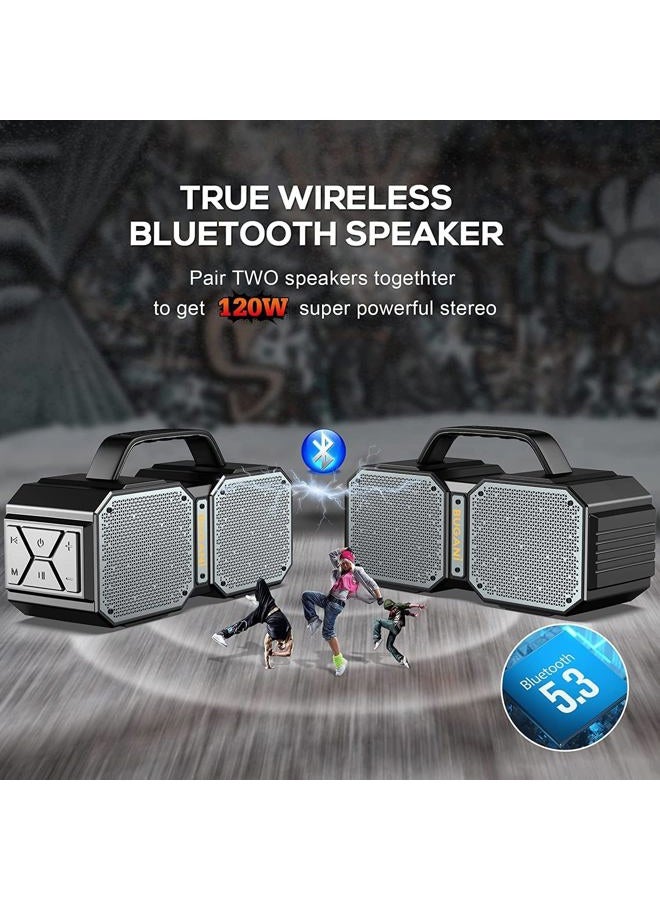 BUGANI Shock Bluetooth Speaker, Portable Bluetooth 5.3, Waterproof, 60W Super Power, Outdoor Speaker, Black(New Model) - Image 2