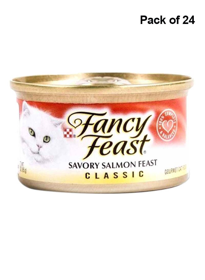 فانسي فيست مجموعة طعام القطط من السلمون المملح الكلاسيكي، 85 جراماً من 24 قطعة