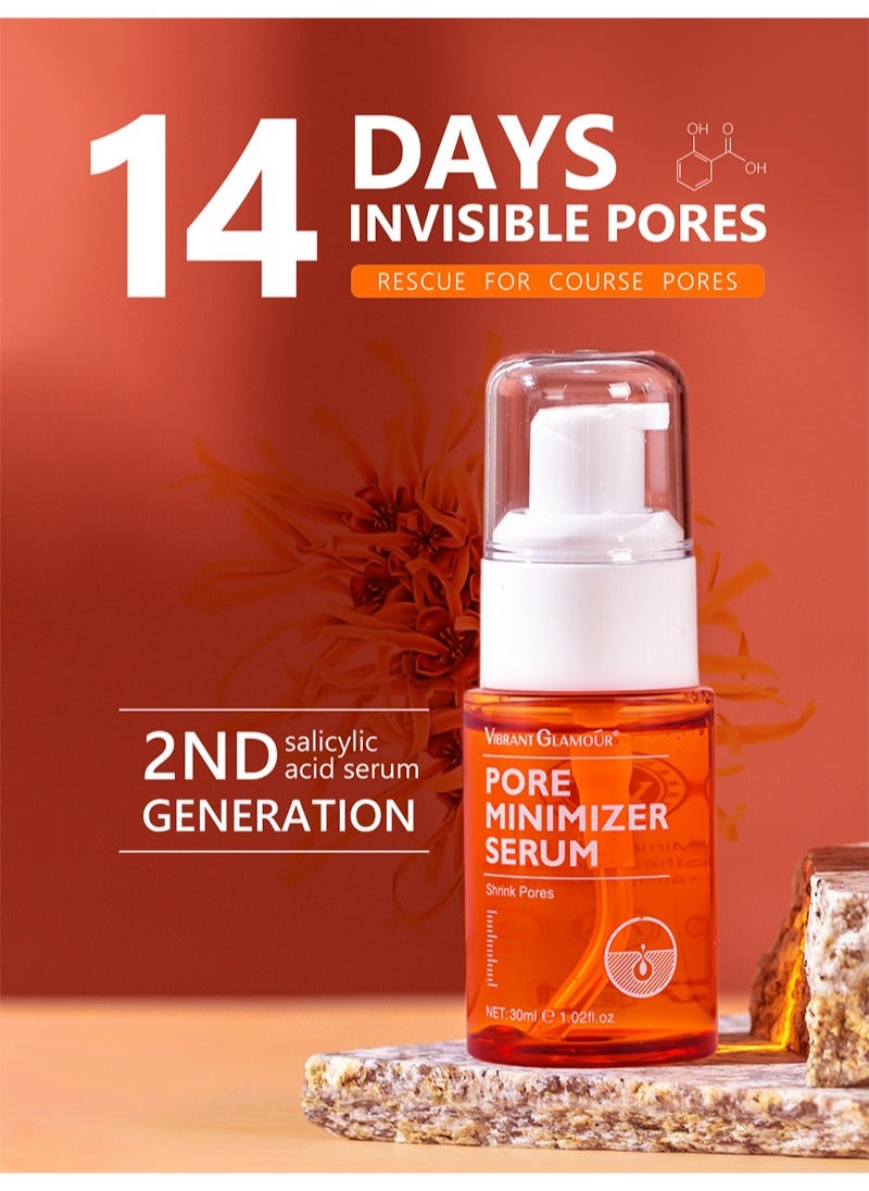 Vibrant Glamour - 2Pcs FDA Salicylic acid Serum 30ml Shrink Pores Hyaluronic Acid Pore Minimizer Serum Relieve Dryness Whitening Refining Firming Moisturizing Oil Control Repairing Smooth Skin Care - Image 1