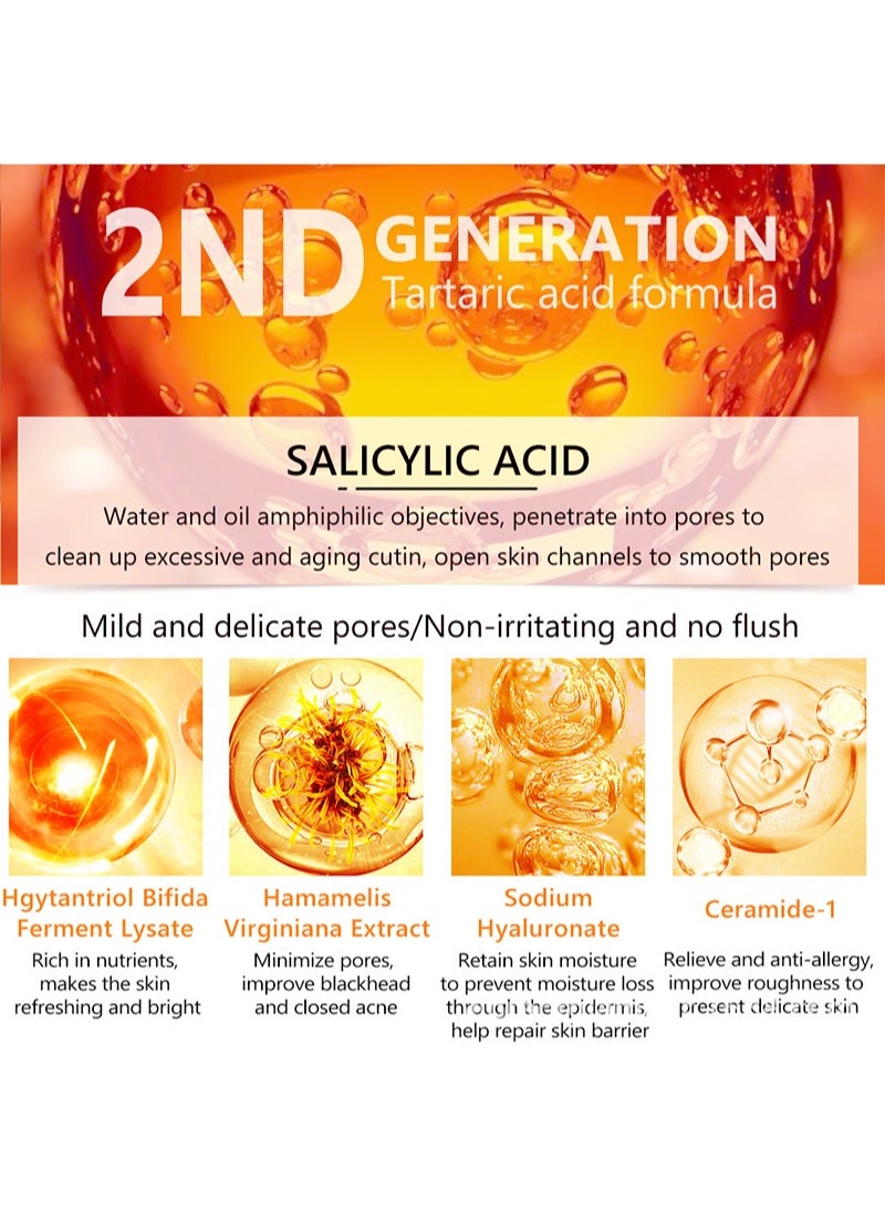 Vibrant Glamour - 2Pcs FDA Salicylic acid Serum 30ml Shrink Pores Hyaluronic Acid Pore Minimizer Serum Relieve Dryness Whitening Refining Firming Moisturizing Oil Control Repairing Smooth Skin Care - Image 1