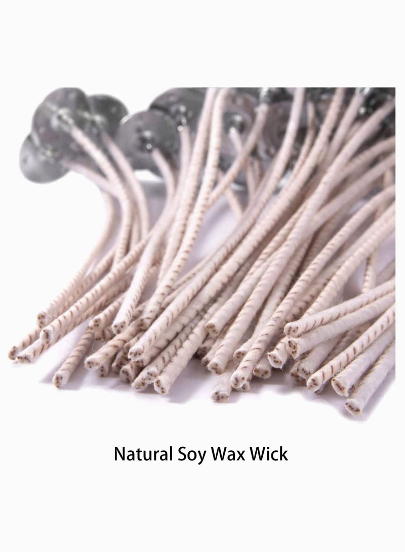 Y&D Candle Wicks ECO Wicks for Soy Candles 15 cm Pre-Waxed Wick Thick Wick with Base Coated Natural Wax Cotton & Paper Beeswax Making DIY 50pcs  - Image 2