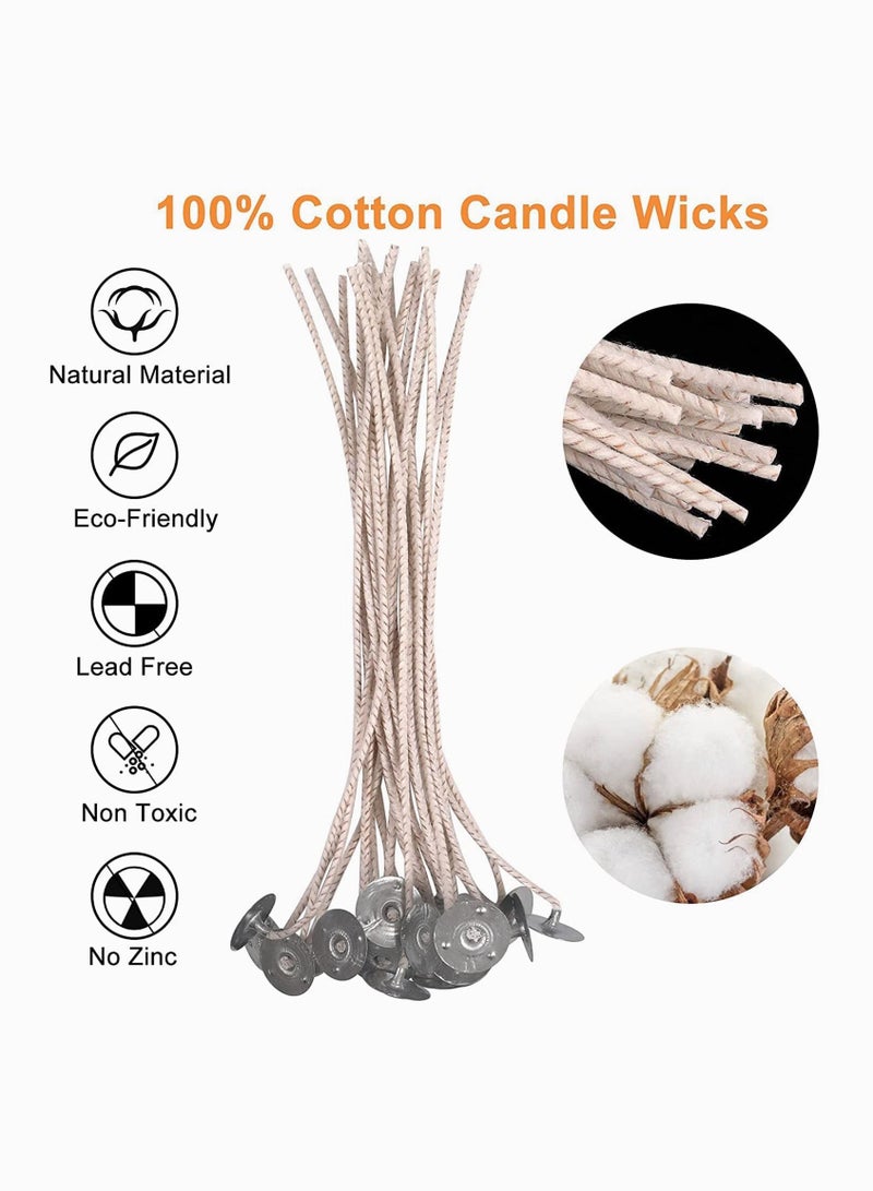 Y&D Candle Wicks ECO Wicks for Soy Candles 15 cm Pre-Waxed Wick Thick Wick with Base Coated Natural Wax Cotton & Paper Beeswax Making DIY 50pcs  - Image 4