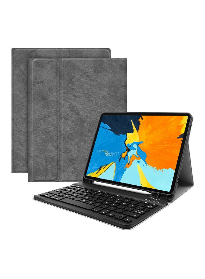 NIBEMINENT Keyboard Case Cover For Apple iPad Pro 11-Inch Grey/Black  - Image 1