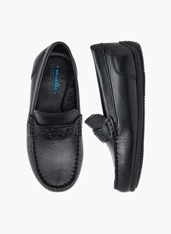 Mister Duchini Boys Textured Slip-On Loafers