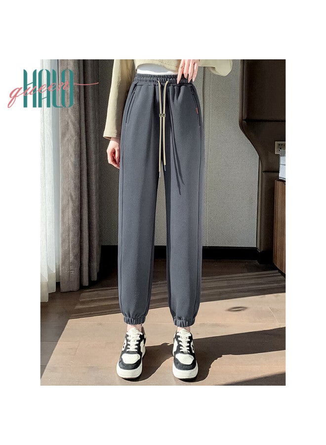 HALOQUEEN Halo Queen Women's Casual Pants Spring Autumn High Waist Slimming Loose Fit Jogger Pants Fashionable High-waisted Casual Pants H13qr1940 - Image 1
