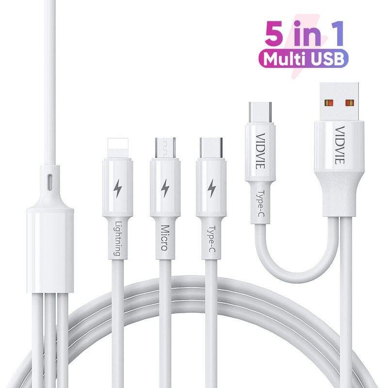 Vidvie CB4010 5-in-1 Multifunctional Charging Cable  Universal Compatibility for All Devices - Image 1