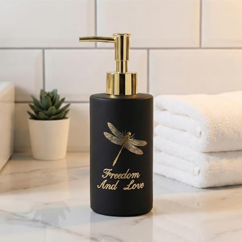 MUAC 350ml Glass Liquid Soap Dispenser for Bathroom, Handwash Liquid Dispenser Bottle for Kitchen, Washbasin, Opaque (Black-1) - Image 5