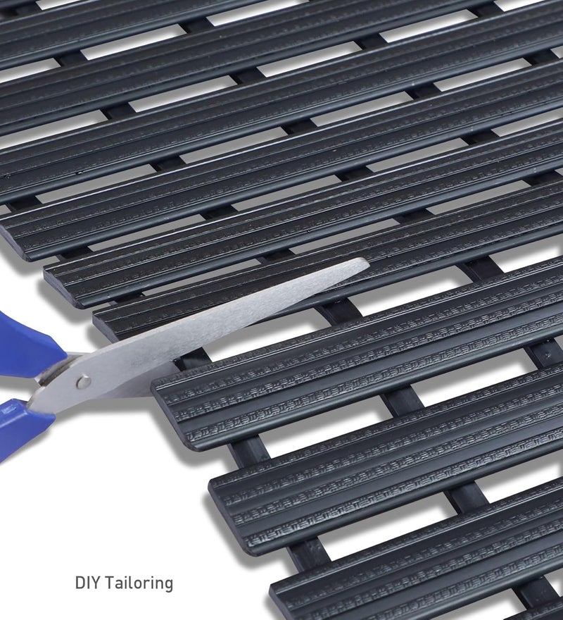 Obsessions حصيرة دش سوداء من PVC غير قابلة للانزلاق للحمامات، 47x61 سم أمان وأسلوب - Image 5