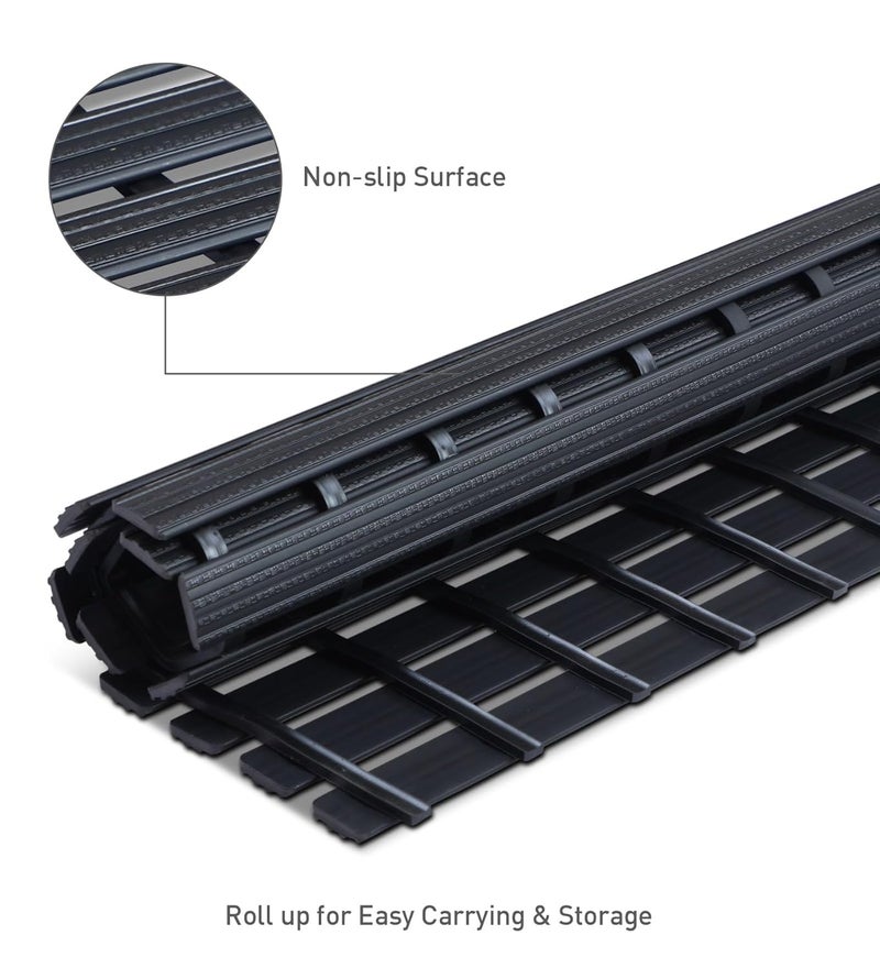 Obsessions حصيرة دش سوداء من PVC غير قابلة للانزلاق للحمامات، 47x61 سم أمان وأسلوب - Image 4