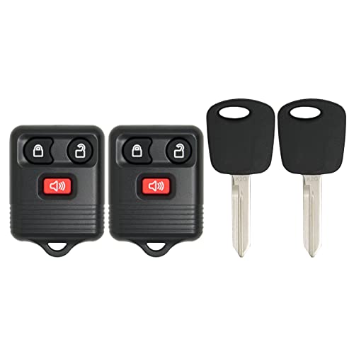 Keyless2Go Replacement for Keyless Entry Car Key Fob Vehicles That Use 3 Button CWTWB1U331, with New Uncut Transponder Ignition Car Key H72 (2 Pack) - Image 1