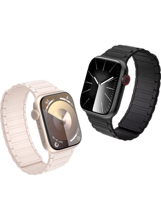 MSSM Apple Watch Silicone Magnetic Loop Band For Apple Watch Series 10, Iwatch Series 9/8/Se, Starlight Color, 42/41/40/38Mm - Image 1