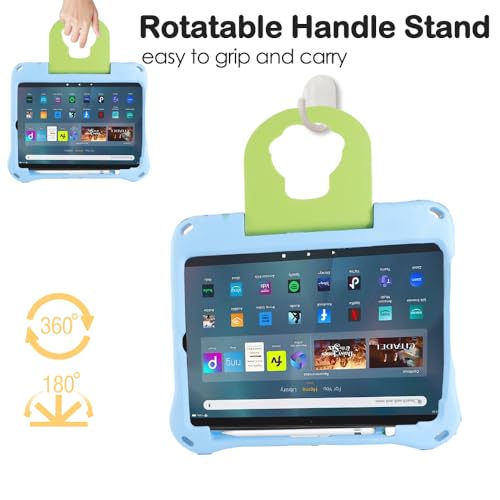 Topevoeon Compatible with iPad 11 A16 iPad 10 10th 11th Generation Dinosaur Tablet Case for Kids Boy Light EVA Kid Friendly Tablet Cover with Handle Kickstand Kid-Pro Shockproof Toddlers BBlue - Image 4